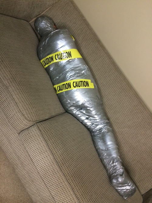 elementmastersage:Me first time mummified :3  ABSOLUTELY LOVED IT!!! Couldn’t move an inch ;)