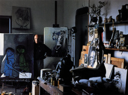 Picasso in his studio.