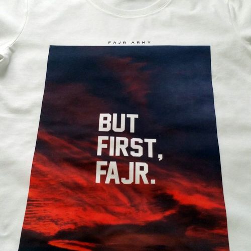 Shop “But First, Fajr.” Tee | Free shipping with discount code &lsquo;SHIPWORLDWIDE&rsquo;