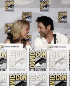 lanaprrilla:  David Duchovny and Gillian Anderson @ SDCC 2013  Anderson: “A lot