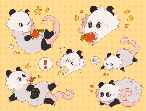 These cute little opossums are now available as a sticker set on my RedBubble  ( this design can be 