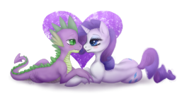 mlpfim-fanart:Spike and Rarity by EvilSonikku