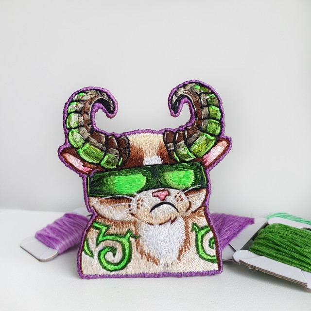 my-embroidery:Hand embroidery | World of Warcraft | Cat Illidan Stormrage