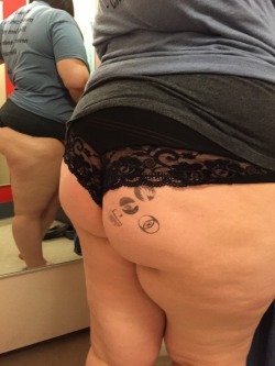 plumpprincess93:  plumpprincess93:  Let the bf put temporary tattoos on my ass and they won’t come off! 😂  Look at that sexy thigh shot in the mirror.