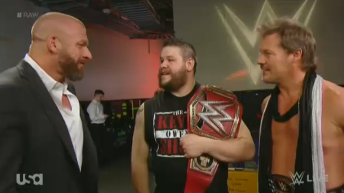 lambchopviking:  pictured: triple h makes an appearance to walk his favorite son