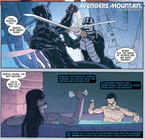 I told you she was up to something.And I told you I didn’t care.Namor the Sub-Mariner in Eternals (2