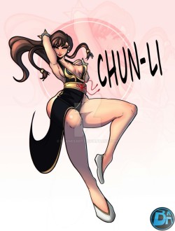 juicyartba:  Because I love you guy’s! :) here’s a quick chun-li pinup, didn’t go 100% with this one was feel a little dizy lol (love her battle costume btw♡)   Please support me! http://blanksart.deviantart.com/