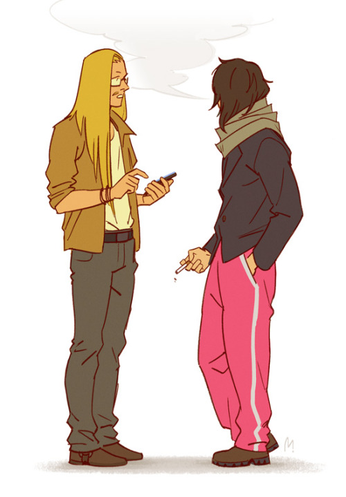sunflower-squad: I just really needed to draw the suit jacket and pink sweatpants combo