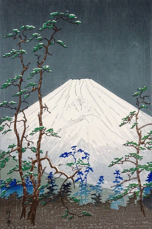 amare-habeo:lilacsinthedooryard:Okada Koichi (Japan1907 - 1991) )  Mt.   Fuji from Ha