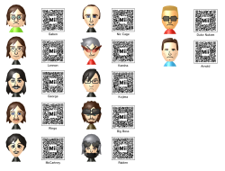 tauntmatch:  Hey guys, I hope you’re all having fun playing Smash Bros 3ds! So in honor of the game’s launch in NA, here are QR codes for Mii characters! You can scan them through your 3ds and set them up as your Mii Fighters in Sm4sh! Have fun :)