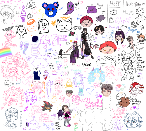 7000f1:Amazing drawing session with @/himemoriluna @vagabond-art @alexthehypmiclover and @konanyeh!!