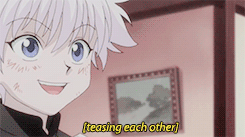 A Series Of People Smiling At Gon And Killua While They Do Cute Shit