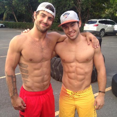 Bonding the way Jocks should. Shirtless.