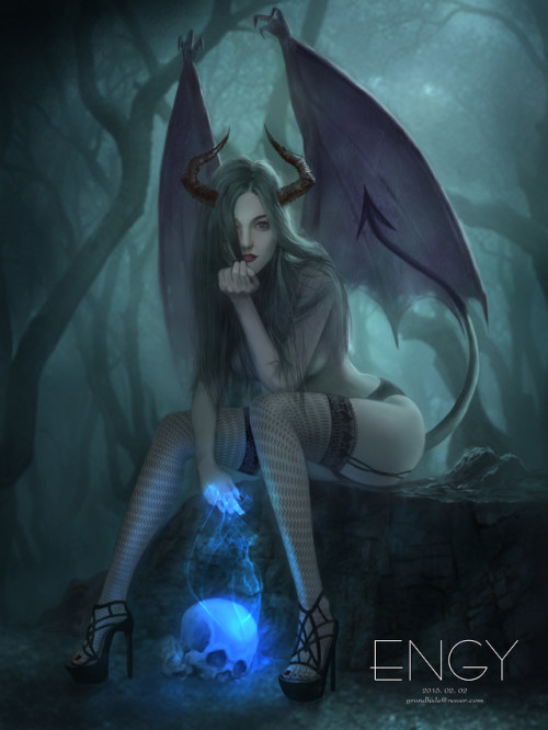 The Succubus in forest  Engy Jeong www.artstation.com/artwork/QwX63
