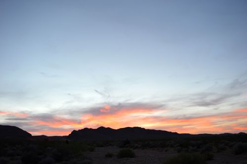 Seeing the day out in the Nevada desert.