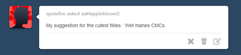 askfapplebloom2:  Wait… That Scootaboobs silhouette in the water…  And why isn’t