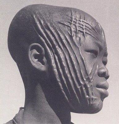 Scarification served for marking the cultural and social status.