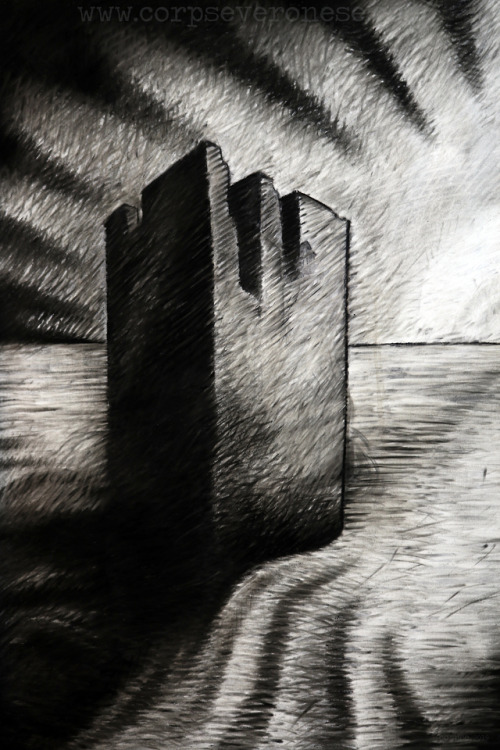 A tomb to sail for the Sun2019Willow, Conte, Compressed Charcoal, Gesso, Paper