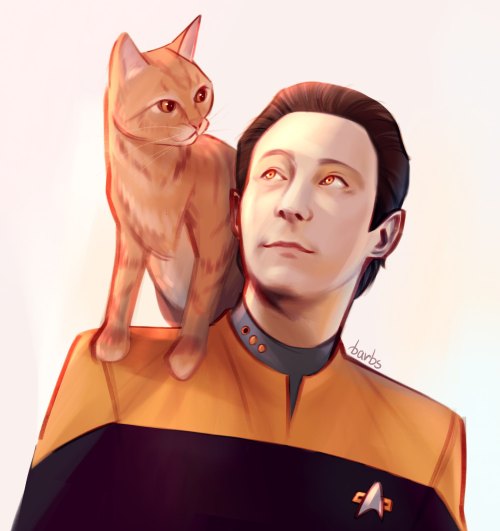 barbsart: A commission that I finished recently, it’s Data and Spot! I had so much fun working