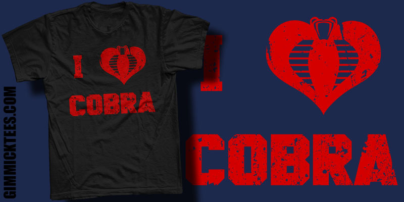 gimmicktees:  I ♥ COBRA is available on black and navy blue tees all this week