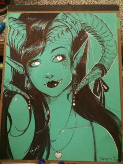 sabtastique:  Some traditionally drawn demon