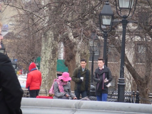 k1tten-boy: Chris Colfer and Darren Criss on set. Cuties