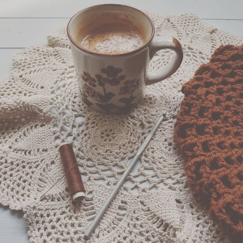 I’m not feeling well today so treating myself to a lazy day with lattes, netflix, and crochet.