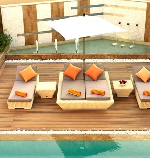 Modern DeckExample Of A Mid-sized Minimalist Backyard Deck Container Garden Design With No Cover