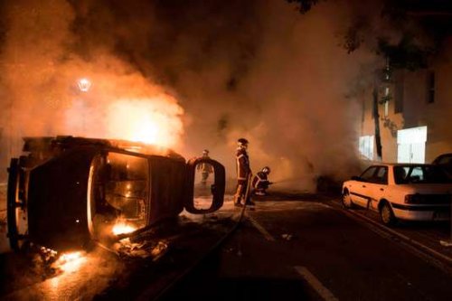 #France: Molotovs, barricades, cars torched, a shopping centre was set alight and a library and seve