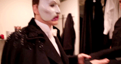 cinema-phantom:  Getting into make-up as The Phantom 