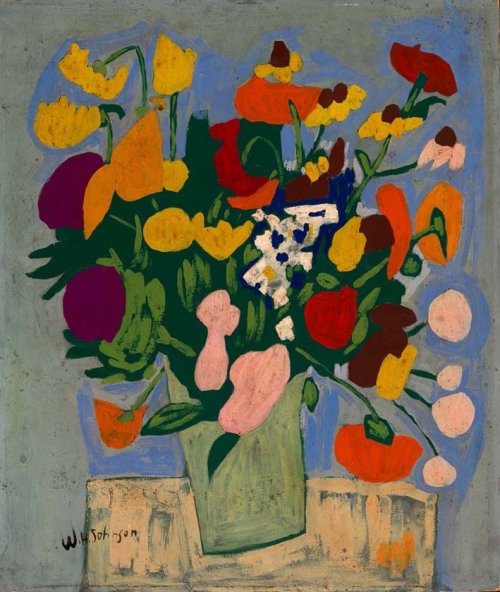 scenerylabel: Fauvist flowers by William H Johnson, 1945 Source: www.wikipaintings.org
