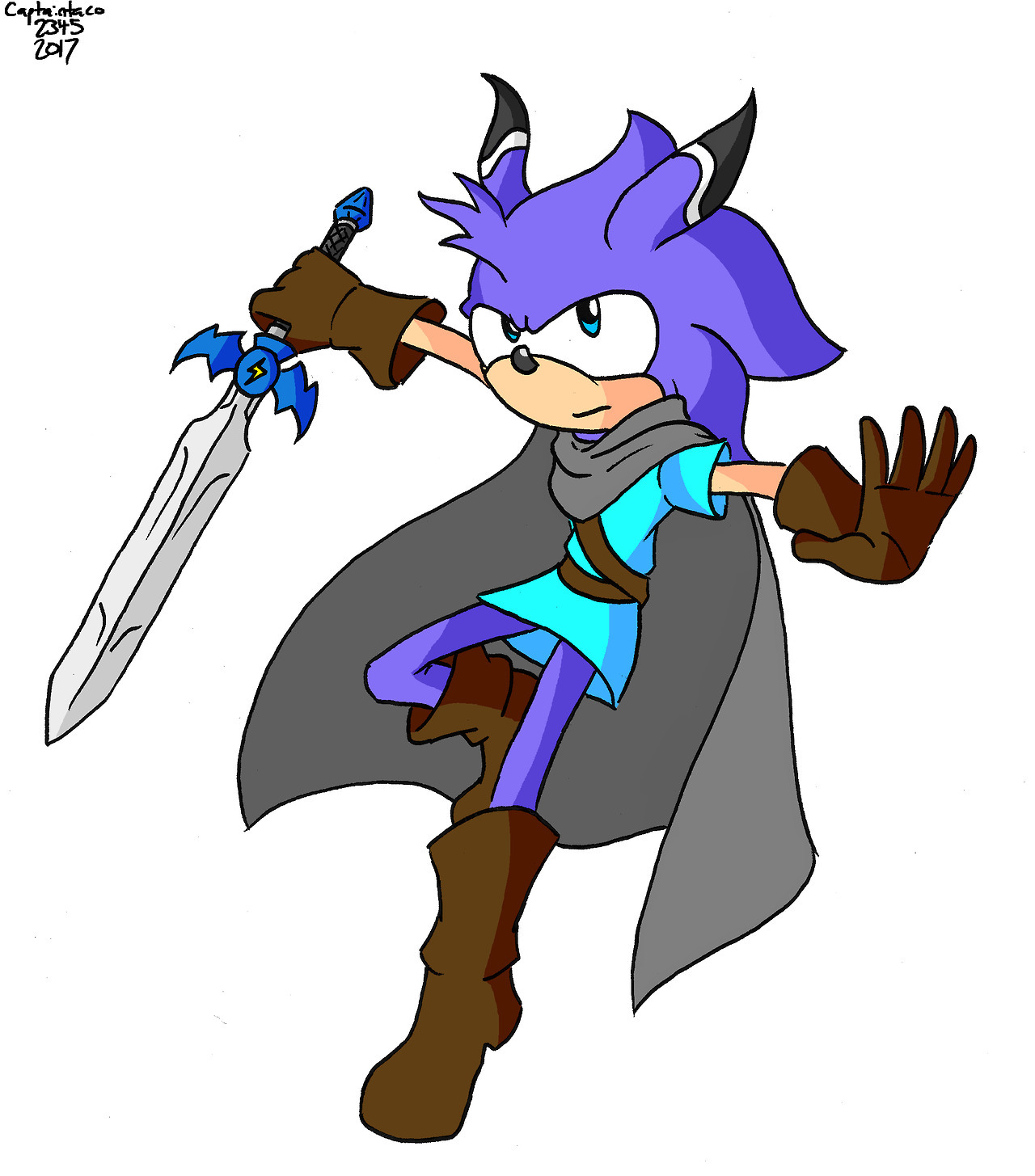 More Sonichu redesign fanart. This is Darkbind, a combination of Sonichu, Link, and
