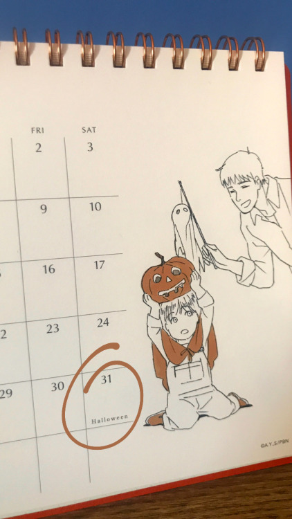 Happy Halloween everyone! Thank you @a-hayashi for including Griffin in the 2020 desk calendar too!