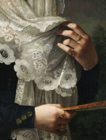 loumargi:  Vicente Lopez y Portaña, Doña Gertrudis de Compte y de Bruga (detail)