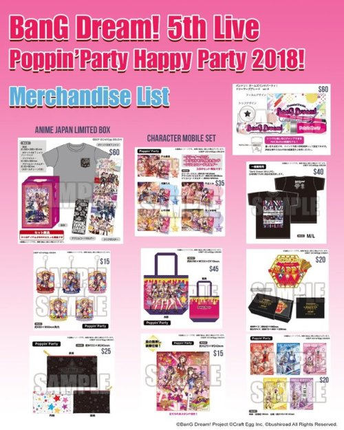 bangdreaming: BanG Dream! 5th☆LIVE Poppin’ Party Merch Orders You can now order Poppin’ Party Happy 