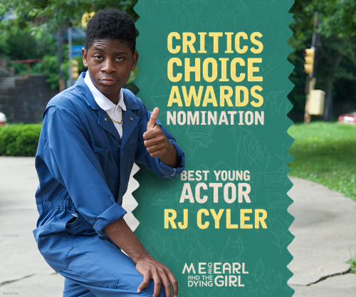 Congrats to RJ Cyler for his Critics&rsquo; Choice Awards nomination! And good luck to Earl&