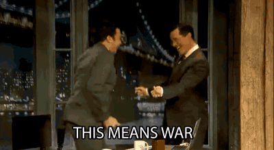 hulu:  The Leno-Letterman late night war looked a lot different than this. See Jimmy Fallon’s reaction to the news that Stephen Colbert will take over for Letterman here. 