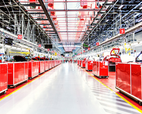 bobbycaputo:  A Rare Peek Inside the Famed Factory Where Ferraris Are Born Big automakers like Toyota and General Motors sell millions of cars each year. Niche brands like Porsche move about 35,000. Ferrari sells about one-fifth of that. But the famed
