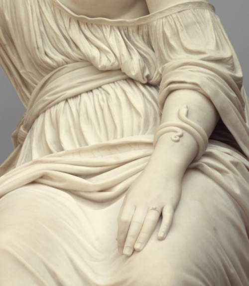 marmarinos:Detail of William Wetmore Story’s Cleopatra, dated to 1869. Marble. Source: Metropolitan 