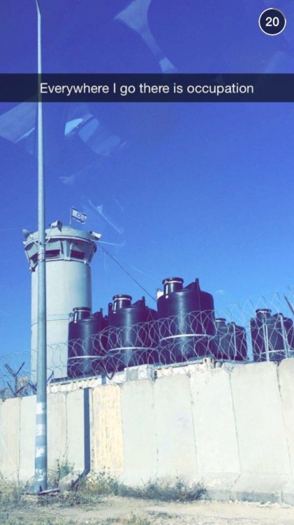 pxlestine: On [ West Bank Live ] @Snapchat the apartheid wall and the burnt Palestinian farmlands an