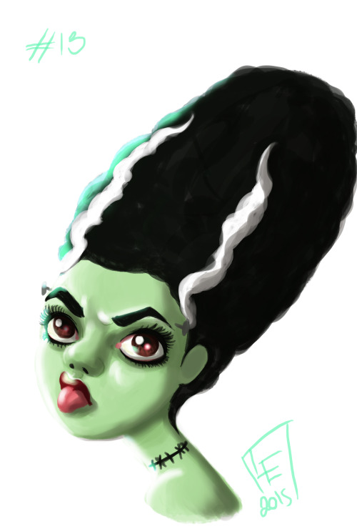 Here comes the #bride!#frankenstein #day13 #drawlloween