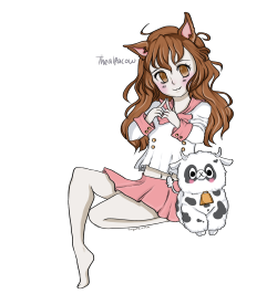 sugarkittea:  thealpacow Hope you like it! Sorry for the delay! I really loved drawing this cute alpaca x cow fusion. I want a series of it now &gt;_&lt;