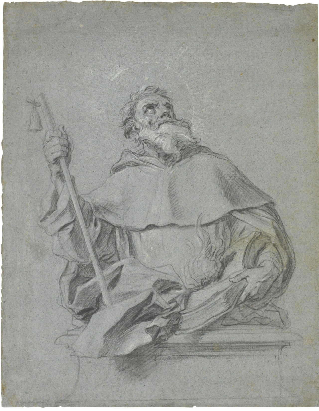 Francesco Solimena, design for a silver bust of St. Anthony Abbot
