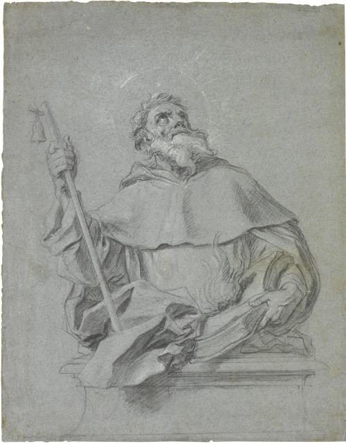 Francesco Solimena, design for a silver bust of St. Anthony Abbot