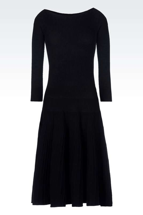 Knitted Dress With Pleated Skirt