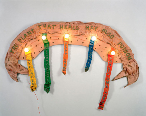 nyctaeus: Ree Morton, ‘The Plant That Heals May Also Poison’, enamel and glitter on