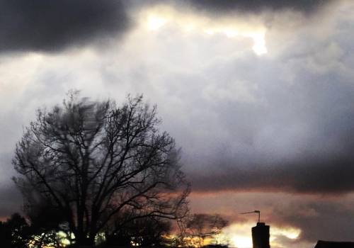 lucifera-fetishmodel:  View from my window this summer! Bathory worthy skies 