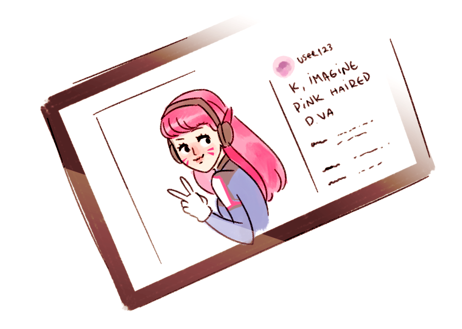 faeri-sami: d.va discovers the wonders of pink hair and never comes back from it