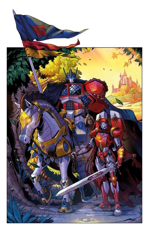 evilhasnever:  crono8:  Knightformers print by Brendan Cahill + Josh Perez   Now, seriously, for a moment: if anyone is going to Botcon please, please get me this print. Please. I’ll pay you back.