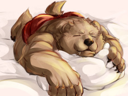 ralphthefeline:  Drew that sleeping bear guy again~! he be sleepy